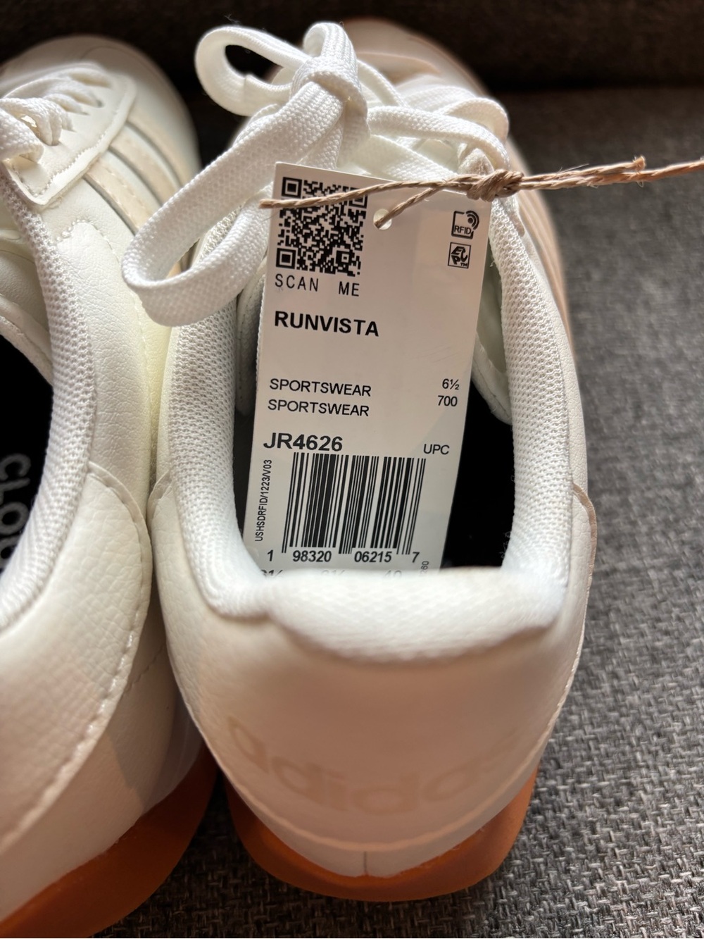 adidas Runvista Women’s White Sneakers with Gum Outsole